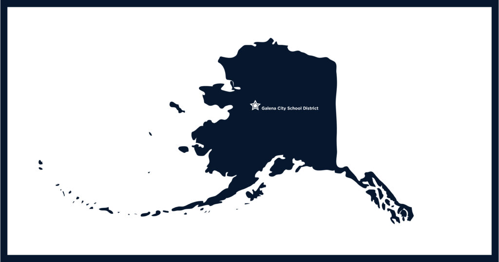 Map of Alaska showing Galena City School District. 